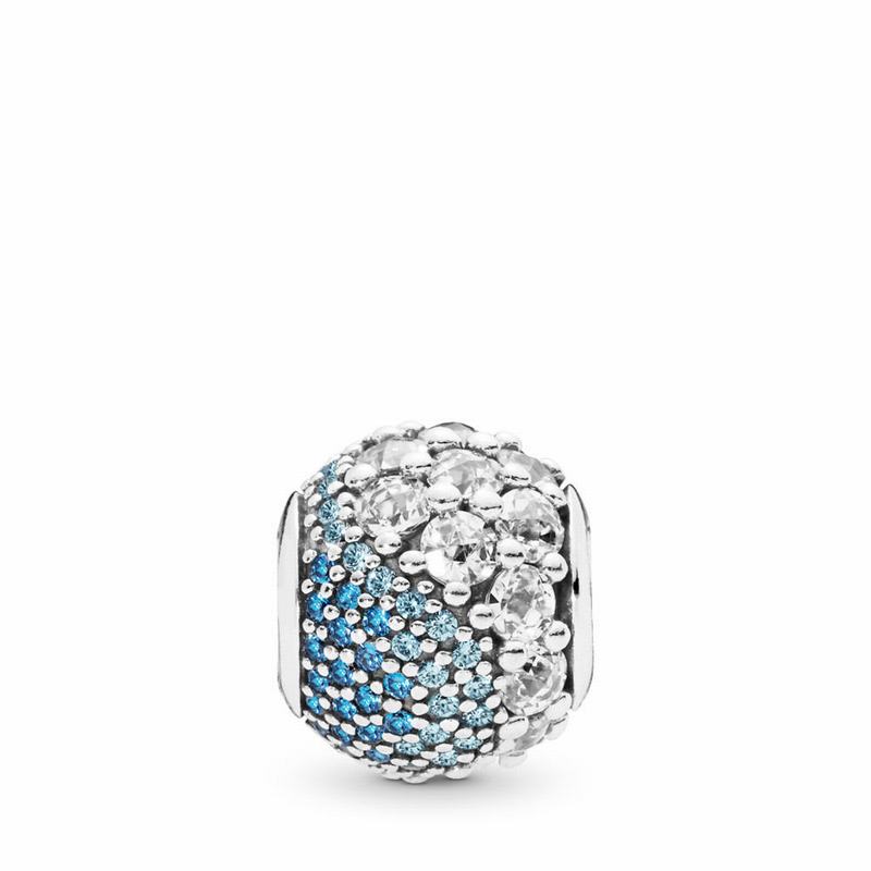 Pandora Blue Enchanted Pavé Charm - Sterling Silver/Blue/Mixed Stones/Cubic Zirconia - Canada | CQ16